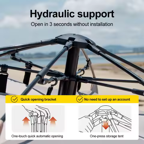 Sonuto Outdoor 3-4P One-Touch Camping Tent Quick Automatic Opening Beach Fishing Tent Family Travel 