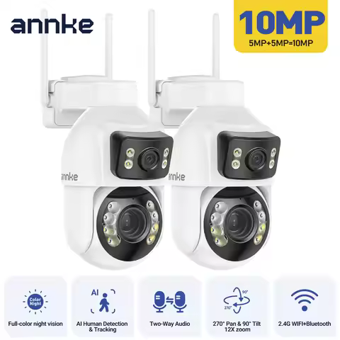 ANNKE WCD1012 10MP Dual-Lens PTZ Security Camera 12X Zoom Wifi Camera AI Human Tracking 1/2/4 PCS 2.