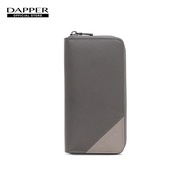 DAPPER กระเป๋าสตางค์ Two-Tone Accordion Long Wallet สีเทา