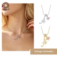 Letter Initial Necklace Dopamine Girl Copper Zircon Light Luxury Clavicle Chain Women Fashion