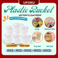500ml/1L Bucket with Seal Clear Storage Plastic Container Pail Canister Food Keeper Diy Packaging
