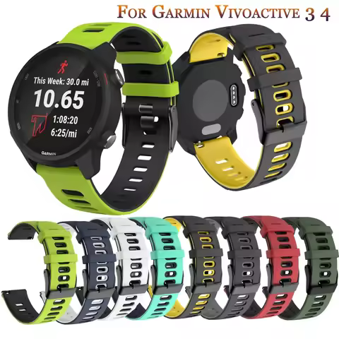 Silicone Replacement Straps for Garmin Forerunner 245M 645 Vivoactive3 Vivomove HR Venu wristband fo