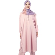 Elzatta Baju Dress Tunik Atasan Blouse Wanita Muslim Polos Warna Pastel Cewek Kue Tunik Amelia