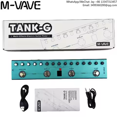 M-VAVE Tank-G/B Pro Studio Rack/36 Presets + 8 IR Cabinets | 3D DSP Effects Chain W/ 48kHz USB-C Aud