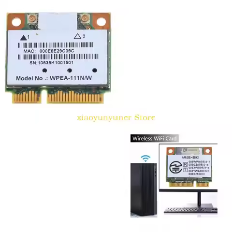 P9JB Atheros AR9280 AR5BHB92 Dual Band 2.4G 5G 300M WiFi Wireless Half Mini PCI-E Card For for Linux