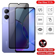 For Vivo Y17s VivoY17s Y 17s 4G 2023 Private Tempered Glass Anti-Spy Full Cover Screen Protector Anti Peek Privacy Film Protective Glass Anti Scratch 9H Hardness