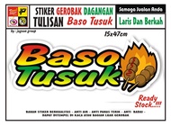 STIKER KACA GEROBAK TULISAN BAKSO TUSUK