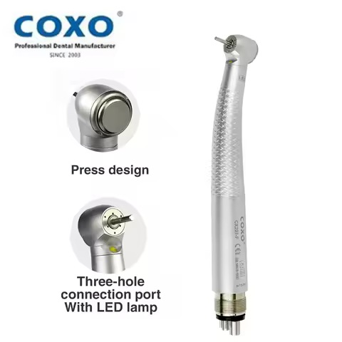 COXO CX207-F Dental LED High Speed Handpiece 4Hole With 3 Way Spray 3 Air Dentist Tool