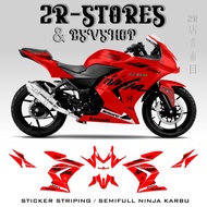 striping kawasaki ninja karbu semifullbody grafis 06 / stiker ninja 250 karbu