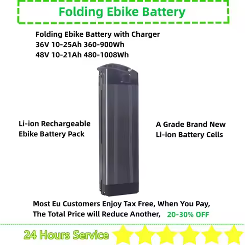 Fat Tire Folding Ebike Battery 48V 10Ah 10.4Ah 13Ah 15Ah 20Ah 36V 15Ah 20Ah Silver Fish E-bike Batte