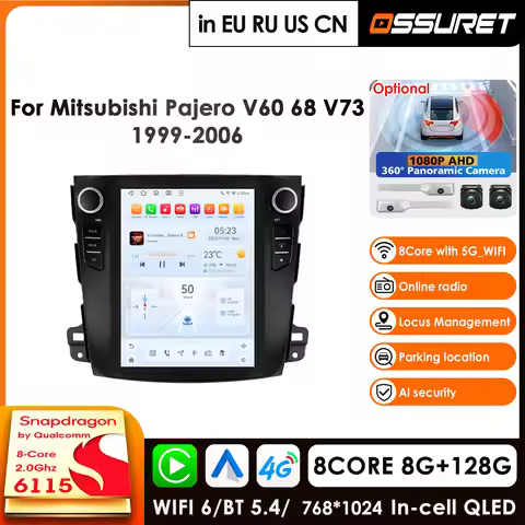 For Snapdragon AI Intelligent Systems Car Radio For Mitsubishi Outlander Xl 2 2008-2013 GPS Multimed
