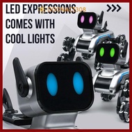 DOONACI308 Remote Control Robot, Plastic Eight Wheeled RC AI Robot,  Silver Remote Control Toy Dog C