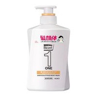 【12入組】花王 Men’s Biore ONE 全效型全身清潔露（柔順髮膚型）花香皂香味 按壓瓶 480ml 《頭髮・臉部・身體全方位清潔 Men’s Biore》沐浴乳