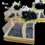 Kotak Transparent PVC Box Bertapak kotak hantaran / Kotak Hidden hantaran Gift Box / Florist Box