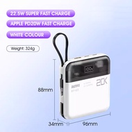 [SG] HXR Remax 10000 20000mAh 22.5W Fast Charging Mobile Powerbank Ultra Compact Quick Charge Built-in Cable External Digital Display Mini Slim Portable Charger 充电宝