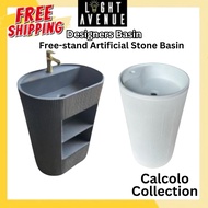 Vera Ceramica Basins - Calcolo Collection Design Free-stand Artificial Stone Basin Matte White / Mat