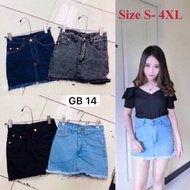 Korean Style Women Skirt Pendek High Waist Skirt Jeans Plus Size with Pants mini skirt perempuan Str