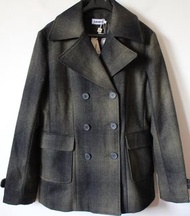 全新義大利品牌【Ashworth】70% 羊毛漸層色保暖雙排扣獵裝式外套長袖大衣原價$6,280