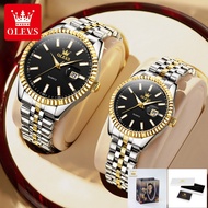 Olevs Original Couple Watch Set Watch Business Women Men Quartz Stainless Steel Strap Wrist Watch  c