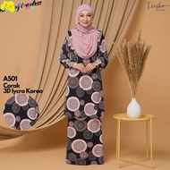 BAJU KURUNG TRISHA LYCRA KOREA FULL PRINTED