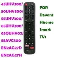 Devant Hisense Dévant EN2AJ27H EN2AG27D EN2AG27H Original Remote Control Use for DEVANT Smart TV LCD LED 3UHV300/ 50UHV300/ 55UHV300/ 65UHV300/ 65QUHV02/ 55AVC500 with YOUTOBE NETFLIX button
