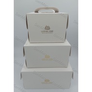 [SG Seller] Cake Box with Base / Baking Packaging Box Leisure Time White 6 Inch  8 Inch 10 Inch