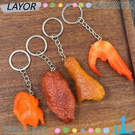 LAY Roasted Chicken Key Holder, Funny Luxury Simulation Food Keychain, Jewelry Fashion Exquisite Fake Braised Pork Bag Hanging Pendant