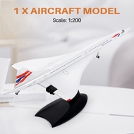 (ROXK) 1/200 Concorde Supersonic Passenger Aircraft Model for Static Display Collection