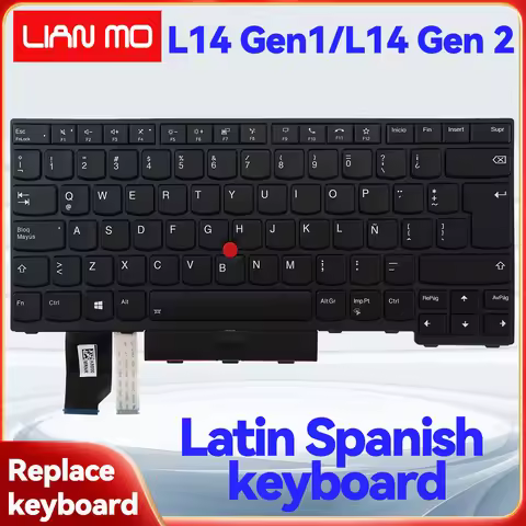 Latin Spanish Layout Suitable for Lenovo ThinkPad L14 Gen 1 / L14 Gen 2 Backlit Keyboard