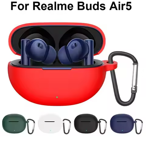 Silicone Earphone Case For Realme Buds Air5 Headphone Cover Shockproof Anti-scratch Protective Bluet