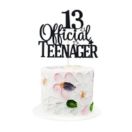 1 Pc Official Teenager Cake Topper, Cheers To 13 Years Decor, Happy 13th Birthday Party Decorations 