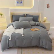 Solid Color Hair Four-piece Set Simple Style Bed Sheet Quilt Cover Wash Quilt Cover Student Dormitor