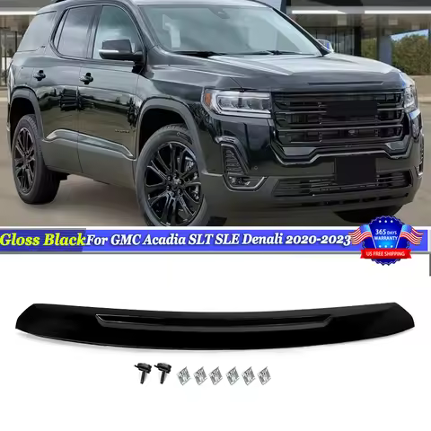 Replacement For 2020-2023 GMC Acadia SLT SLE Denali Glossy Black Hood Molding Trim ABS Plastic Bonne