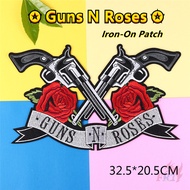 ♚ Guns N' Roses - Rock Band Iron-On Patch ♚ 1Pc Punk DIY Sew on Iron on Badges Patches（L - 32.5CM*20.5CM）