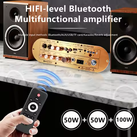 D900 Bluetooth 5.0 Amplifier Board 50W+50W+100W 2.1 Channel HiFi Subwoofer Audio AMP for Outdoors Ca