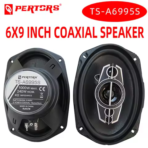 Pair of 6X9 Inch 1000W 5-Way Car Door Hifi Coaxial Speakers, High-Resolution Audio, Stereo Audio Out