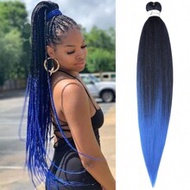 Pre stretched woven hair extension 26 inch knot free box braid professional synthetic crochet woven 