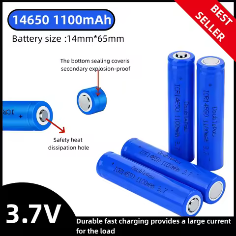 14650 3.7V 1100mAh Rechargeable Lithium Battery, Compatible Icr14650, for Electric Toothbrush, Flash
