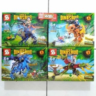 Lego Block Pasukan Perang Dinosaurus T-Rex 4 in 1