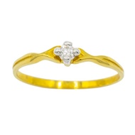 Happy Jewelry แหวนชู เม็ดเดี่ยว ดีไซด์เก๋ๆ ทองแท้ 9k 37.5% เพชรเกสร ME626