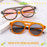 EMILEE Orange Shades, Luxury Double Bridge Pilot Round Sunglasses, Vintage Punk Fashion 70s Glasses 