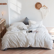 ชุดเครื่องนอน bedding set 4ชิ้น(ผ้าปูที่นอนx1 ปลอกผ้านวมx1 ปลอกหมอนx2) 6ฟุต ใช้กับที่นอน6-12นิ้ว รัด