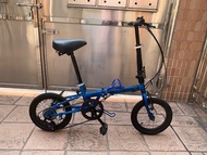 二手單車 藍色14寸 Veloce摺疊變速中童車