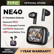 HTC NE40 TWS Smart Earphones Unique Color Screen AI Translation 134 Languages ​​GPS Positioning Anti