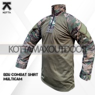 BAJU KAOS BDU SHIRT COMBAT TACTICAL LORENG KAMUFLASE MULTICAM ARMY LENGAN PANJANG TERBARU