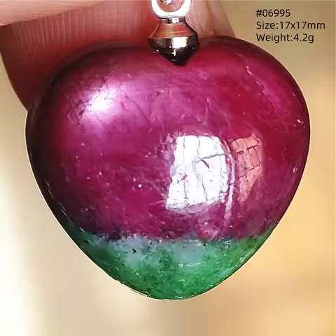Natural Red Ruby Tumbled Heart Pendant Jewelry Love For Women Men Star Light Ruby Necklace Gemstone 