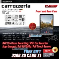 GIFT🎁 | Carrozzeria PRO-V60 Front+Rear Touch Screen DVR Car Dash Cam 24hrs Record Camcorder WIFI APP