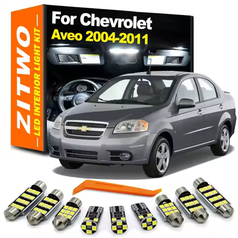 ZITWO 9Pcs Car Indoor Lamp For Chevrolet Chevy Aveo 2004 2005 2006 2007 2008 2009 2010 2011 LED Inte