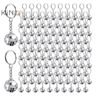 96Pcs Mini Disco Ball Keychains Disco Ball Favors Mirror 70s 80s 90s Disco Keychain Bulk Silver Disc