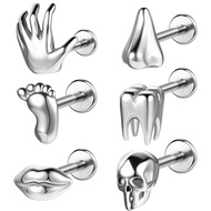 Bodyace 316L Stainless Steel Earring 1 Pc Thread Ear Piercing 16G Stud Earring Lobe Earring Hand Ear